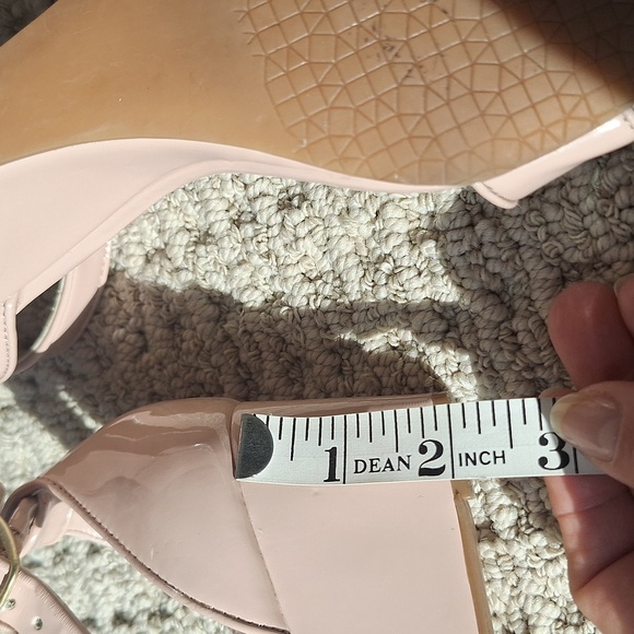 BP Ankle Strap Open Toe Nude Heels  7 - Picture 7 of 7